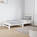 vidaXL, vidaXL Tagesbett Ausziehbar Weiß 2x(90x190) cm Massivholz Kiefer