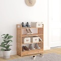 vidaXL, vidaXL Schuhregal mit Schublade 70x27x81 cm Massivholz Nussbaum