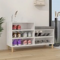 vidaXL, vidaXL Schuhregal Hochglanz-Weiß 102x36x60 cm Holzwerkstoff