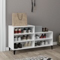 vidaXL, vidaXL Schuhregal Hochglanz-Weiß 102x36x60 cm Holzwerkstoff