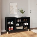 vidaXL, vidaXL Schuhregal Schwarz 102x36x60 cm Holzwerkstoff