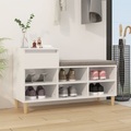 vidaXL, vidaXL Schuhregal Hochglanz-Weiß 102x36x60 cm Holzwerkstoff