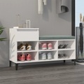 vidaXL, vidaXL Schuhregal Hochglanz-Weiß 102x36x60 cm Holzwerkstoff