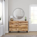 vidaXL, vidaXL Sideboards 2 Stk. 60x33x75 cm Raues Mangoholz