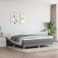 vidaXL, vidaXL Boxspringbett Dunkelgrau 180x200 cm Stoff