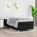 vidaXL, vidaXL Boxspringbett Schwarz 100x200 cm Stoff