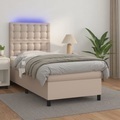 vidaXL, vidaXL Boxspringbett mit Matratze & LED Cappuccino-Braun 80x200cm