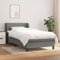 vidaXL, vidaXL Boxspringbett mit Matratze Dunkelgrau 100x200 cm Stoff