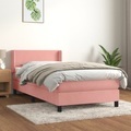 vidaXL, vidaXL Boxspringbett mit Matratze Rosa 80x200 cm Samt