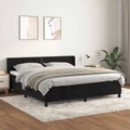 vidaXL, vidaXL Boxspringbett mit Matratze Schwarz 160x200 cm Samt