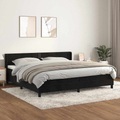 vidaXL, vidaXL Boxspringbett mit Matratze Schwarz 200x200 cm Samt