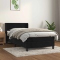 vidaXL, vidaXL Boxspringbett mit Matratze Schwarz 100x200 cm Samt