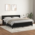 vidaXL, vidaXL Boxspringbett mit Matratze Schwarz 180x200 cm Samt