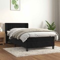 vidaXL, vidaXL Boxspringbett mit Matratze Schwarz 80x200 cm Samt