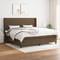 vidaXL, vidaXL Boxspringbett mit Matratze Dunkelbraun 200x200 cm Stoff