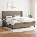 vidaXL, vidaXL Boxspringbett mit Matratze Taupe 200x200 cm Stoff