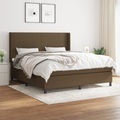 vidaXL, vidaXL Boxspringbett mit Matratze Dunkelbraun 160x200 cm Stoff
