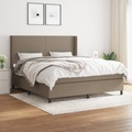 vidaXL, vidaXL Boxspringbett mit Matratze Taupe 180x200 cm Stoff