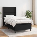 vidaXL, vidaXL Boxspringbett mit Matratze Schwarz 90x190 cm Stoff