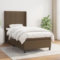 vidaXL, vidaXL Boxspringbett mit Matratze Dunkelbraun 90x200 cm Stoff