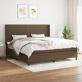 vidaXL, vidaXL Boxspringbett mit Matratze Dunkelbraun 200x200 cm Stoff