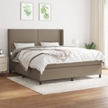 vidaXL, vidaXL Boxspringbett mit Matratze Taupe 160x200 cm Stoff