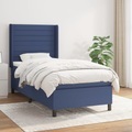vidaXL, vidaXL Boxspringbett mit Matratze Blau 80x200 cm Stoff
