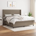 vidaXL, vidaXL Boxspringbett mit Matratze Taupe 180x200 cm Stoff