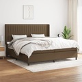 vidaXL, vidaXL Boxspringbett mit Matratze Dunkelbraun 200x200 cm Stoff