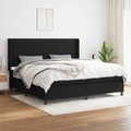 vidaXL, vidaXL Boxspringbett mit Matratze Schwarz 200x200 cm Stoff