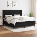 vidaXL, vidaXL Boxspringbett mit Matratze Schwarz 180x200 cm Stoff