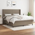 vidaXL, vidaXL Boxspringbett mit Matratze Taupe 180x200 cm Stoff