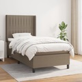 vidaXL, vidaXL Boxspringbett mit Matratze Taupe 90x190 cm Stoff