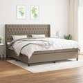 vidaXL, vidaXL Boxspringbett mit Matratze Taupe 200x200 cm Stoff