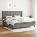 vidaXL, vidaXL Boxspringbett mit Matratze Dunkelgrau 200x200 cm Stoff