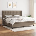 vidaXL, vidaXL Boxspringbett mit Matratze Taupe 200x200 cm Stoff