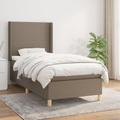 vidaXL, vidaXL Boxspringbett mit Matratze Taupe 100x200 cm Stoff