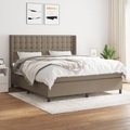 vidaXL, vidaXL Boxspringbett mit Matratze Taupe 160x200 cm Stoff