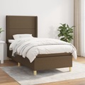 vidaXL, vidaXL Boxspringbett mit Matratze Dunkelbraun 100x200 cm Stoff