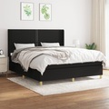 vidaXL, vidaXL Boxspringbett mit Matratze Schwarz 180x200 cm Stoff