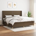 vidaXL, vidaXL Boxspringbett mit Matratze Dunkelbraun 200x200 cm Stoff