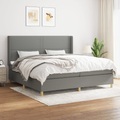 vidaXL, vidaXL Boxspringbett mit Matratze Dunkelgrau 200x200 cm Stoff