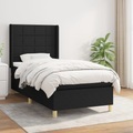 vidaXL, vidaXL Boxspringbett mit Matratze Schwarz 80x200 cm Stoff