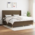 vidaXL, vidaXL Boxspringbett mit Matratze Dunkelbraun 200x200 cm Stoff