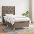 vidaXL, vidaXL Boxspringbett mit Matratze Taupe 100x200 cm Stoff