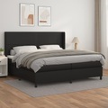 vidaXL, vidaXL Boxspringbett mit Matratze Schwarz 200x200 cm Kunstleder