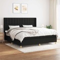 vidaXL, vidaXL Boxspringbett mit Matratze Schwarz 200x200 cm Stoff