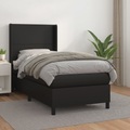 vidaXL, vidaXL Boxspringbett mit Matratze Schwarz 100x200 cm Kunstleder