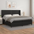 vidaXL, vidaXL Boxspringbett mit Matratze Schwarz 200x200 cm Kunstleder