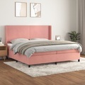 vidaXL, vidaXL Boxspringbett mit Matratze Rosa 200x200 cm Samt